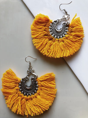 small yellow tassel earrings