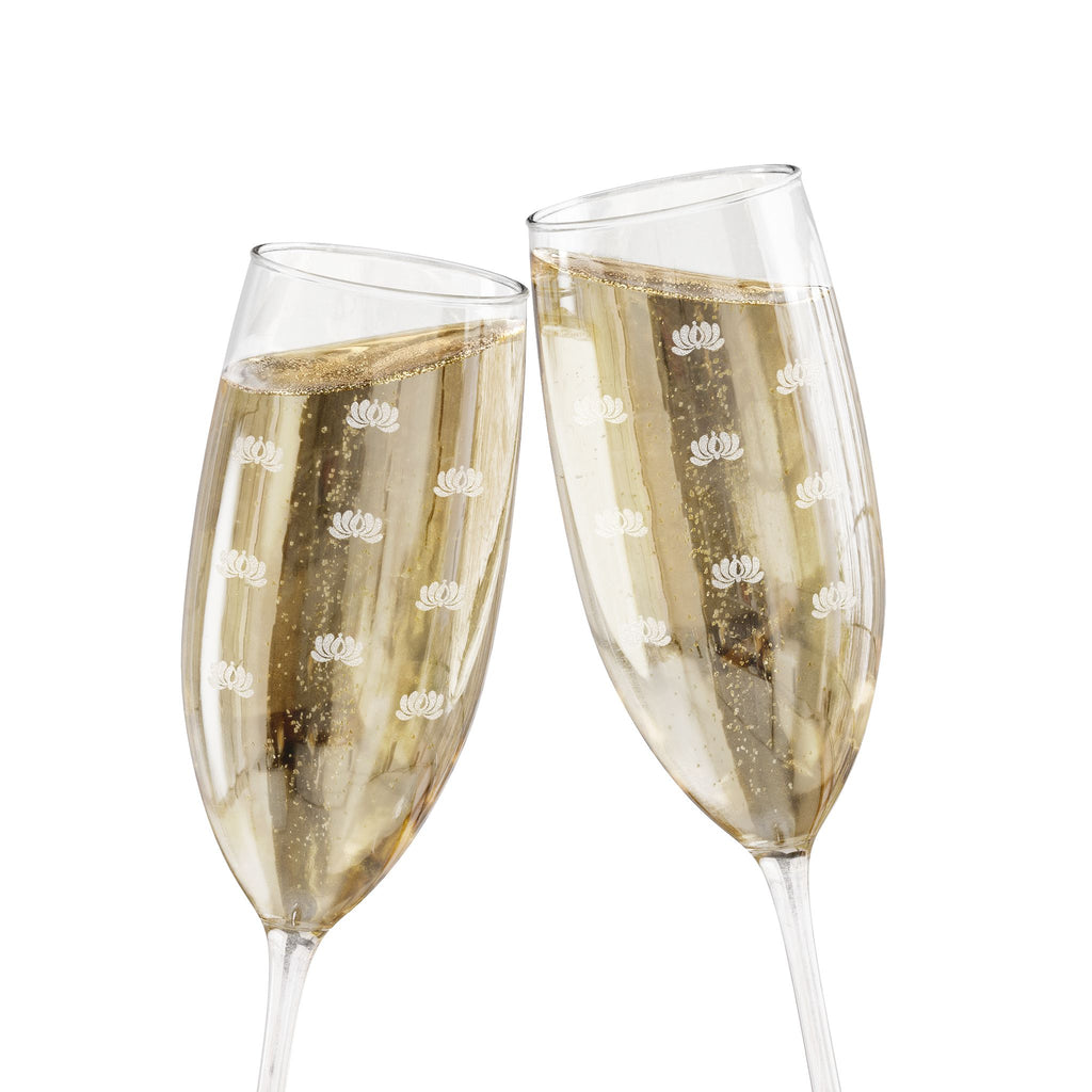 Block Print Champagne Glass