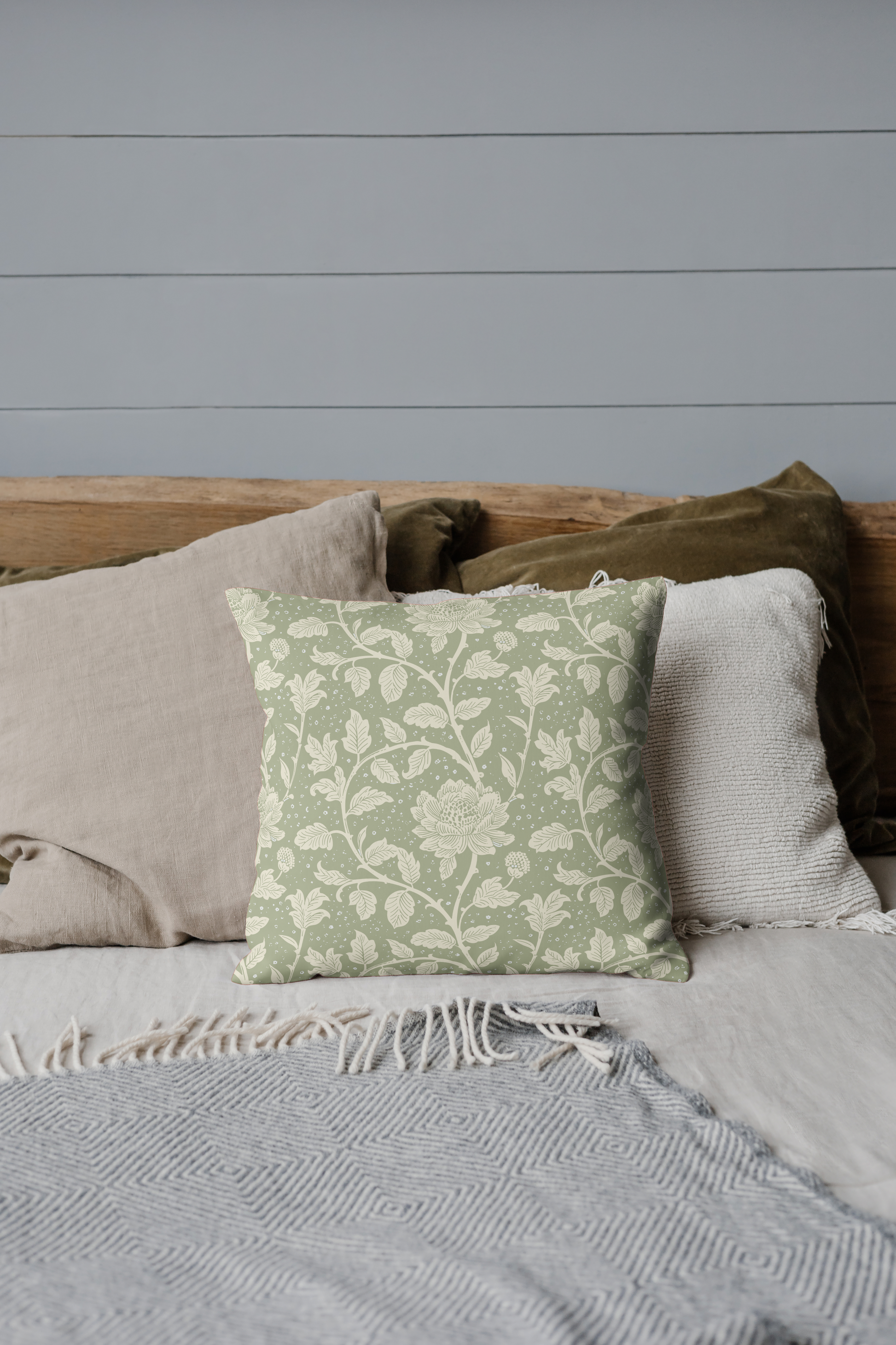 Sage Faux Suede Square Pillow