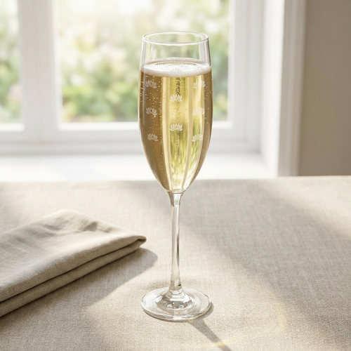 Block Print Champagne Glass