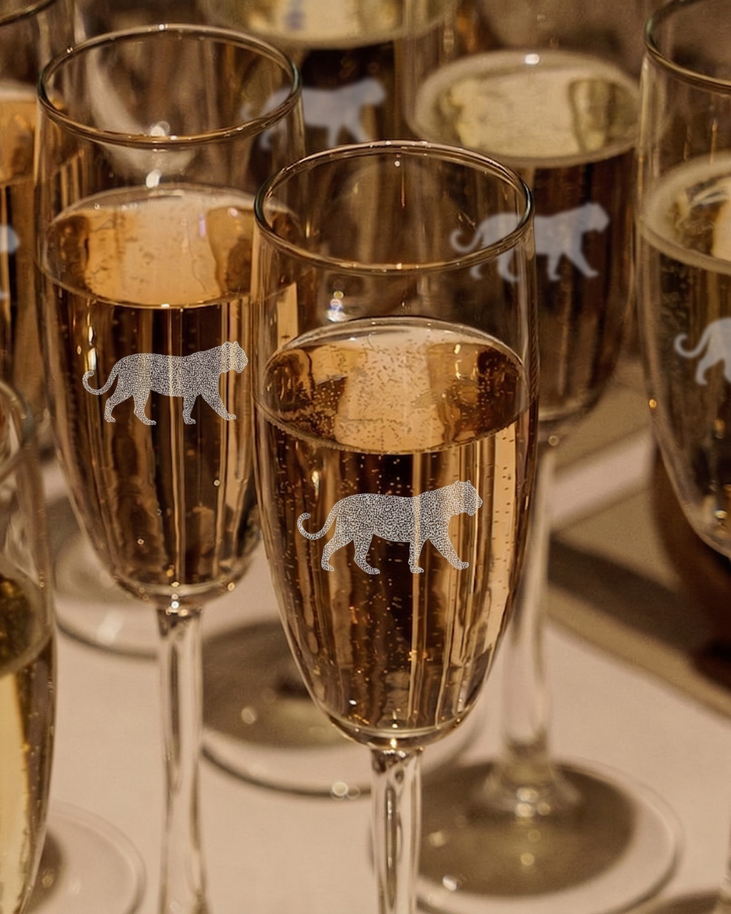 Tiger Champagne Glass