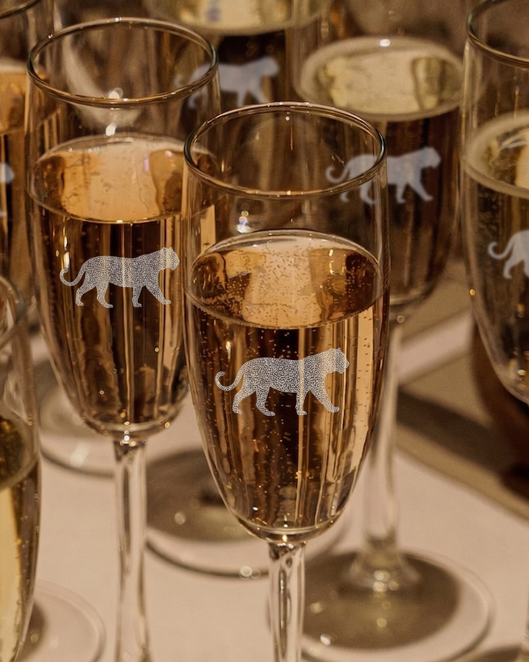 Tiger Champagne Glass