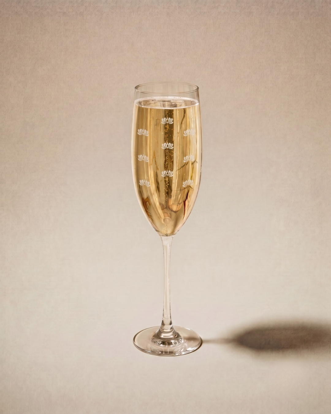Block Print Champagne Glass