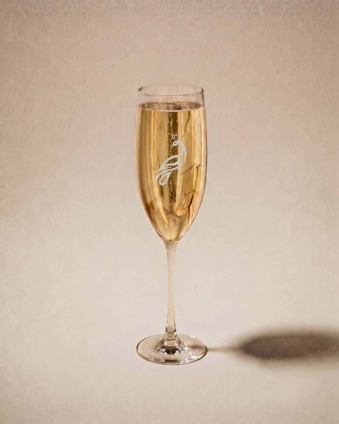 Peacock Champagne Glass