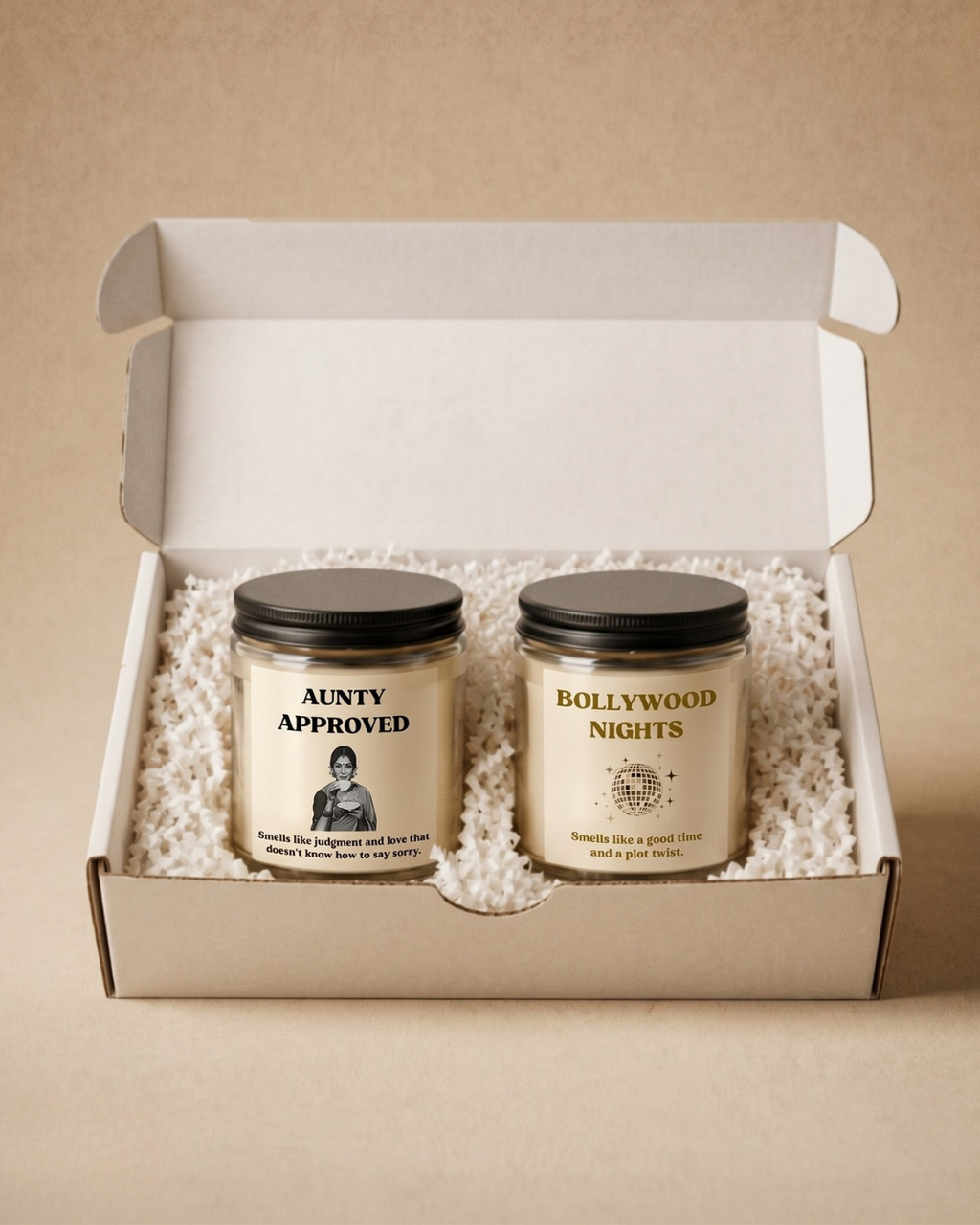 Aunty Approved & Bollywood Nights 2-Piece Candle Set