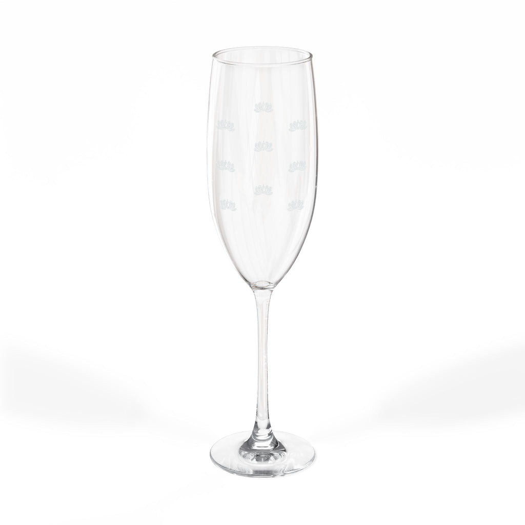 Block Print Champagne Glass
