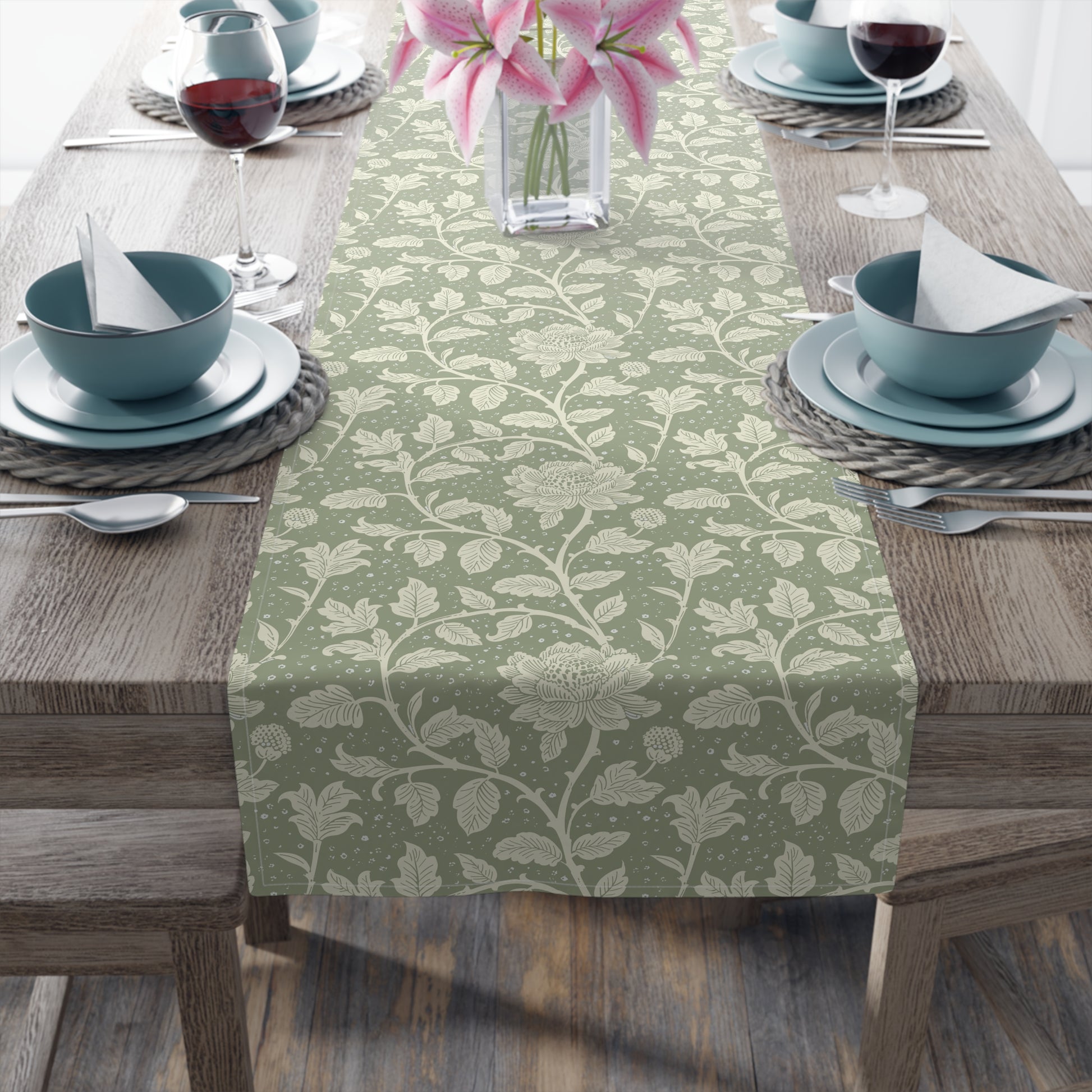 Sage Cotton Table Runner