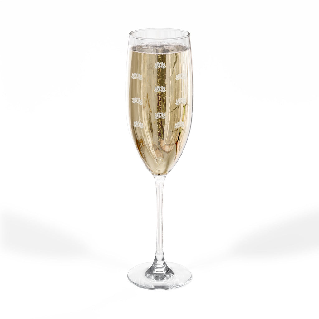 Block Print Champagne Glass