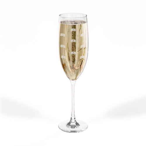 Block Print Champagne Glass