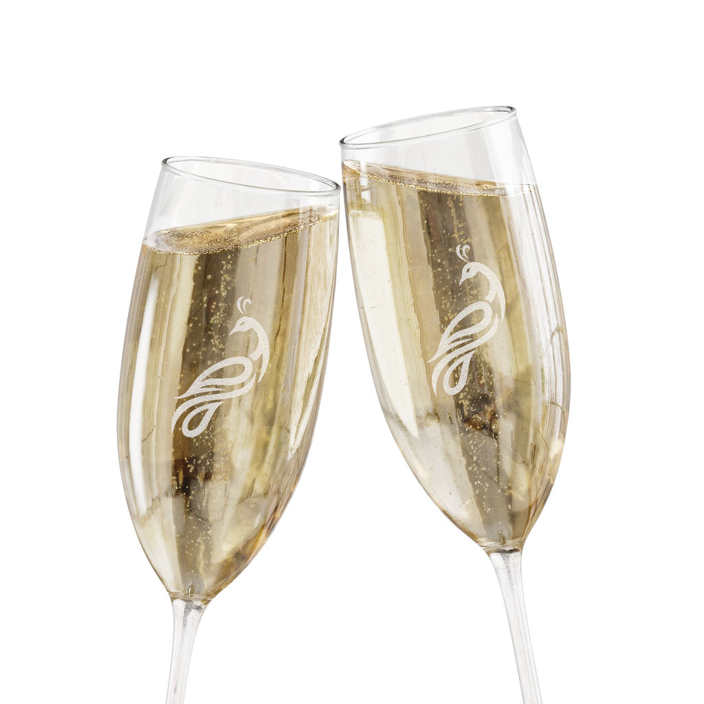 Peacock Champagne Glass