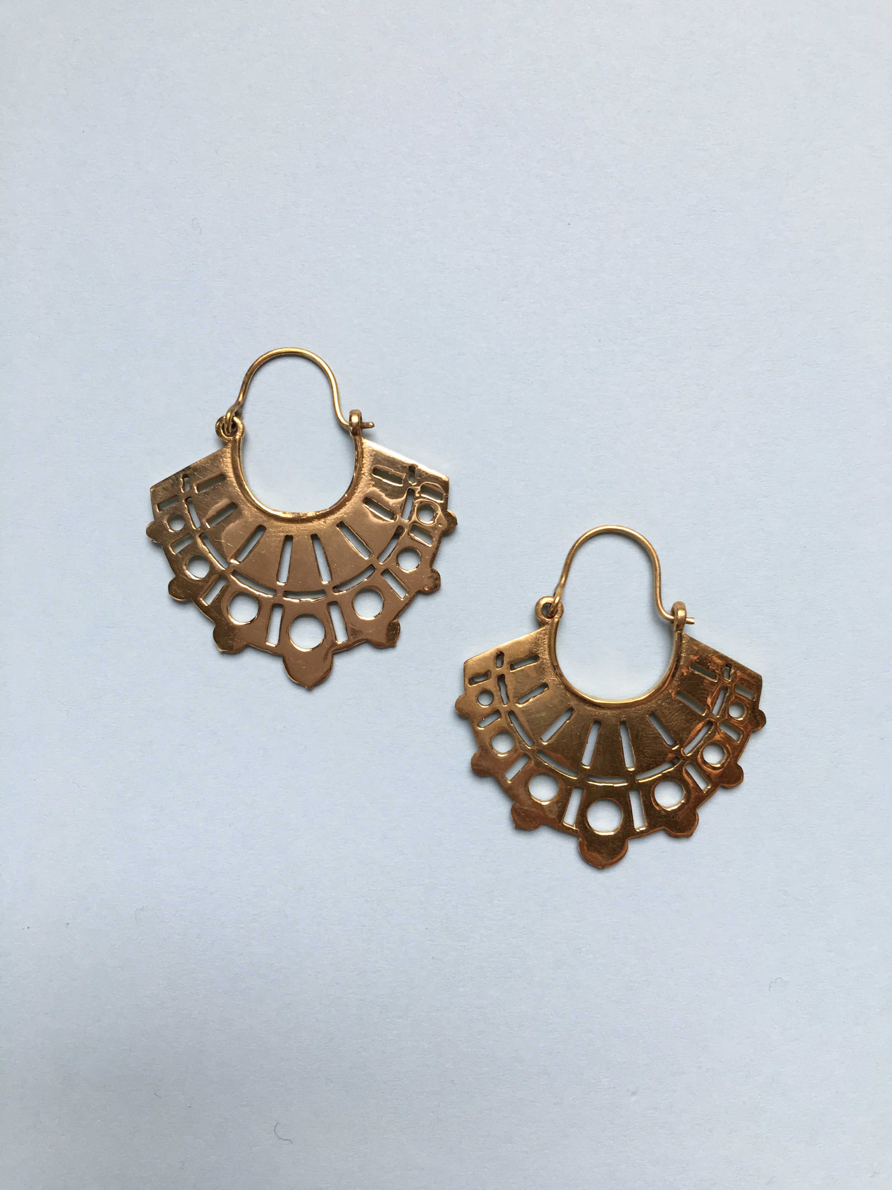 Gold brass earrings 